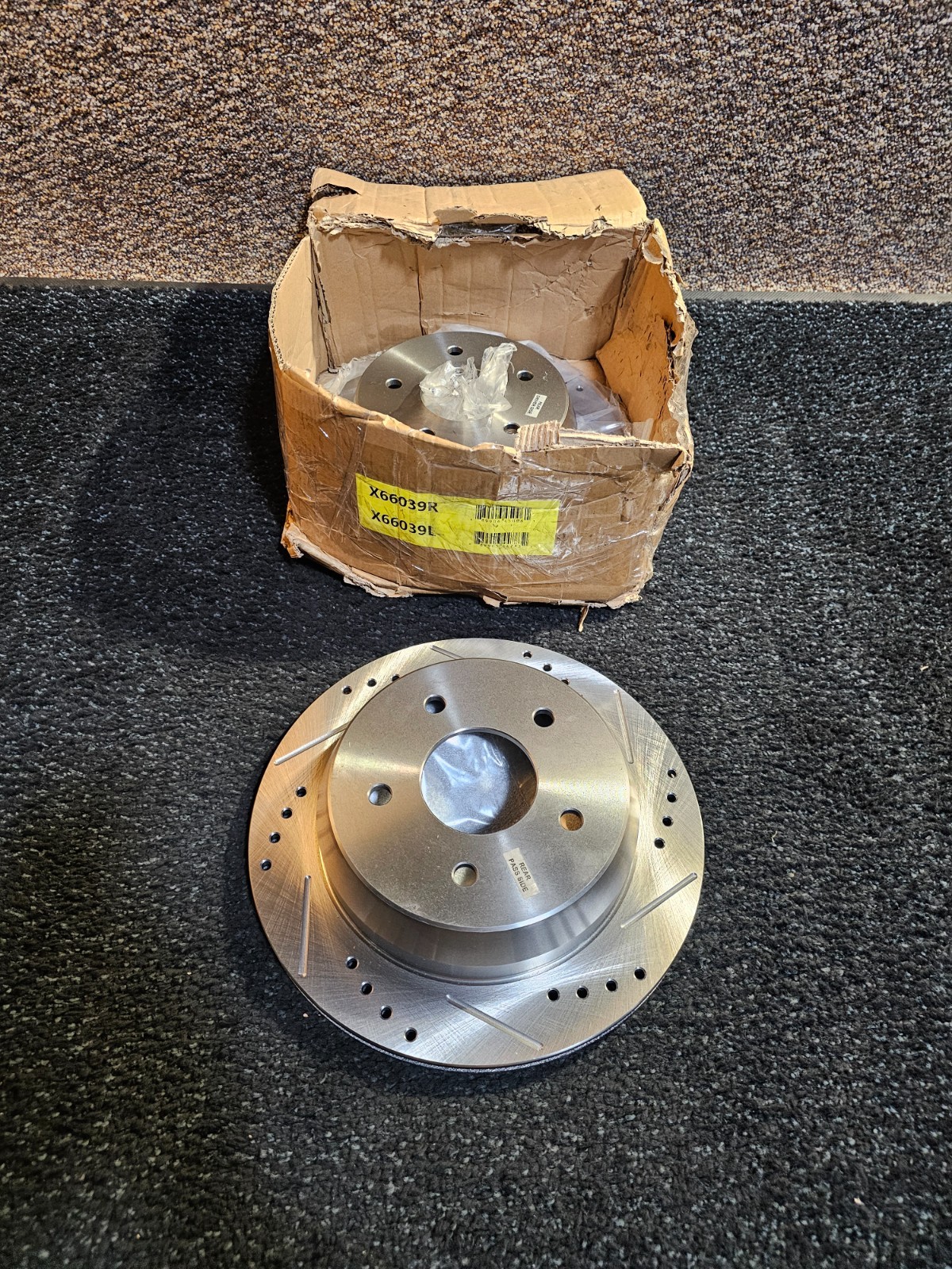 (QTY 2) Disc Brake Rotor Drilled and Slotted X66039R X66039L