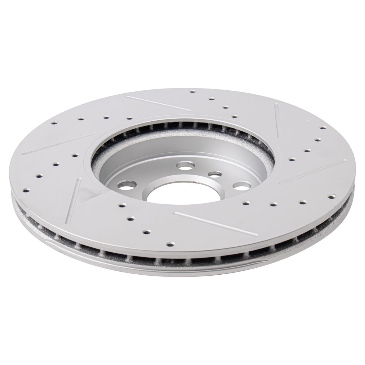 TRQ Performance Brake Rotors Set Premium G-Coated Slotted X Drilled Fits Mini