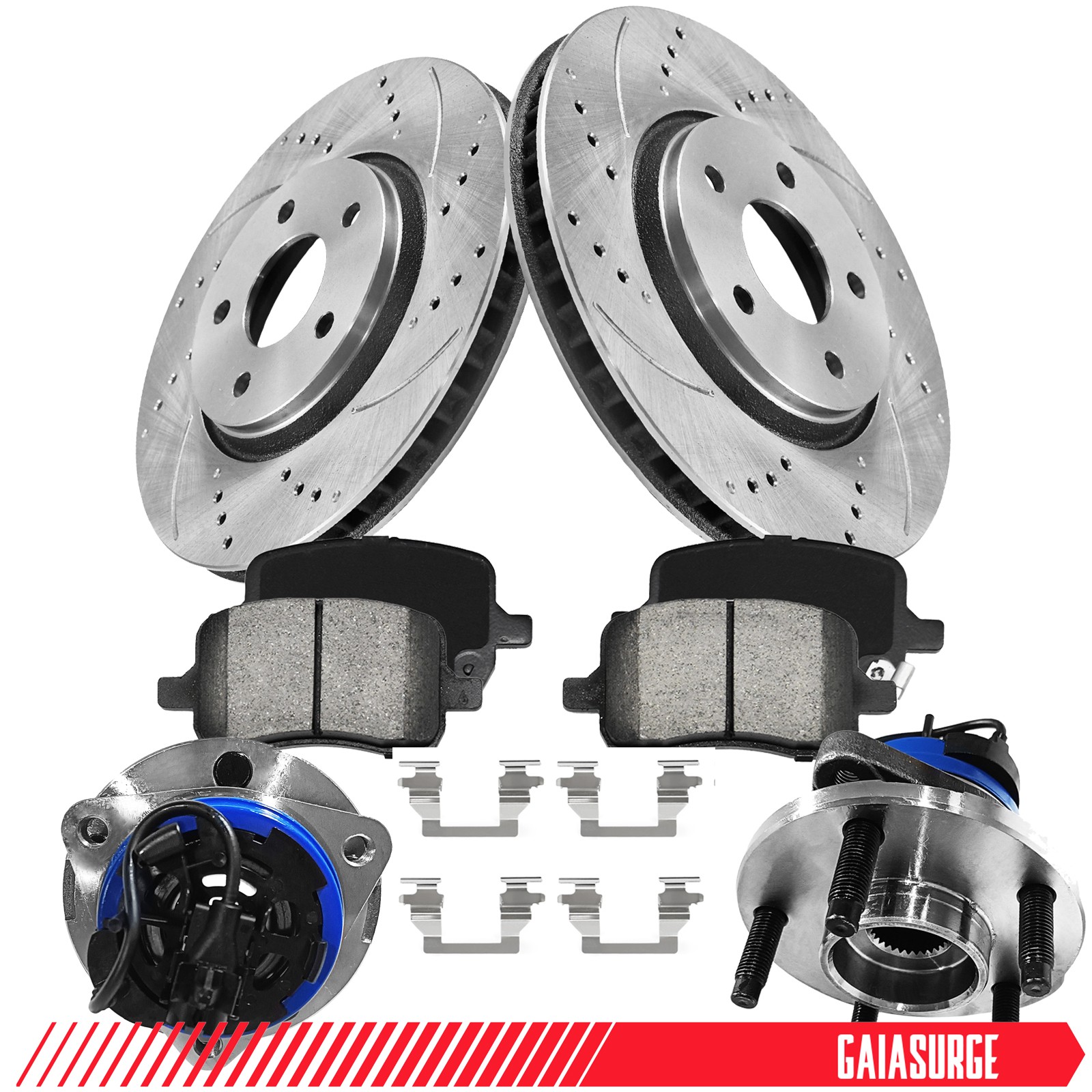 Front Brake Rotor Wheel Hub Bearing Brake Pad for Pontiac G6 Chevy HHR Malibu