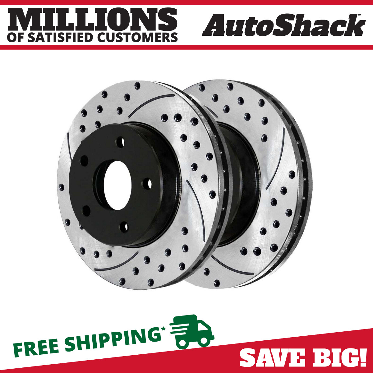 Front Drilled Slotted Brake Rotors Black Pair 2 for Ford Escape Mercury Mariner