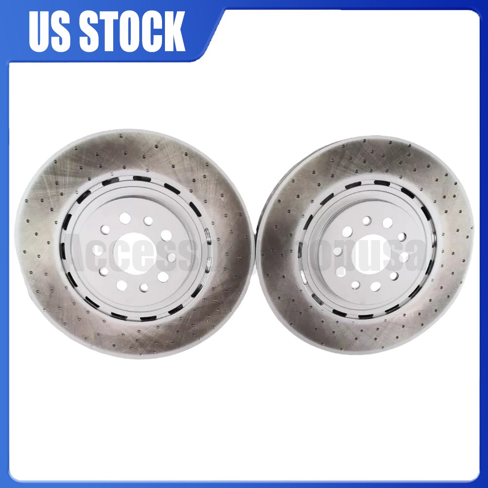 2pcs Brand New Front Brake Disc Dimpled Rotors For 2017-2022 Maserati Levante S