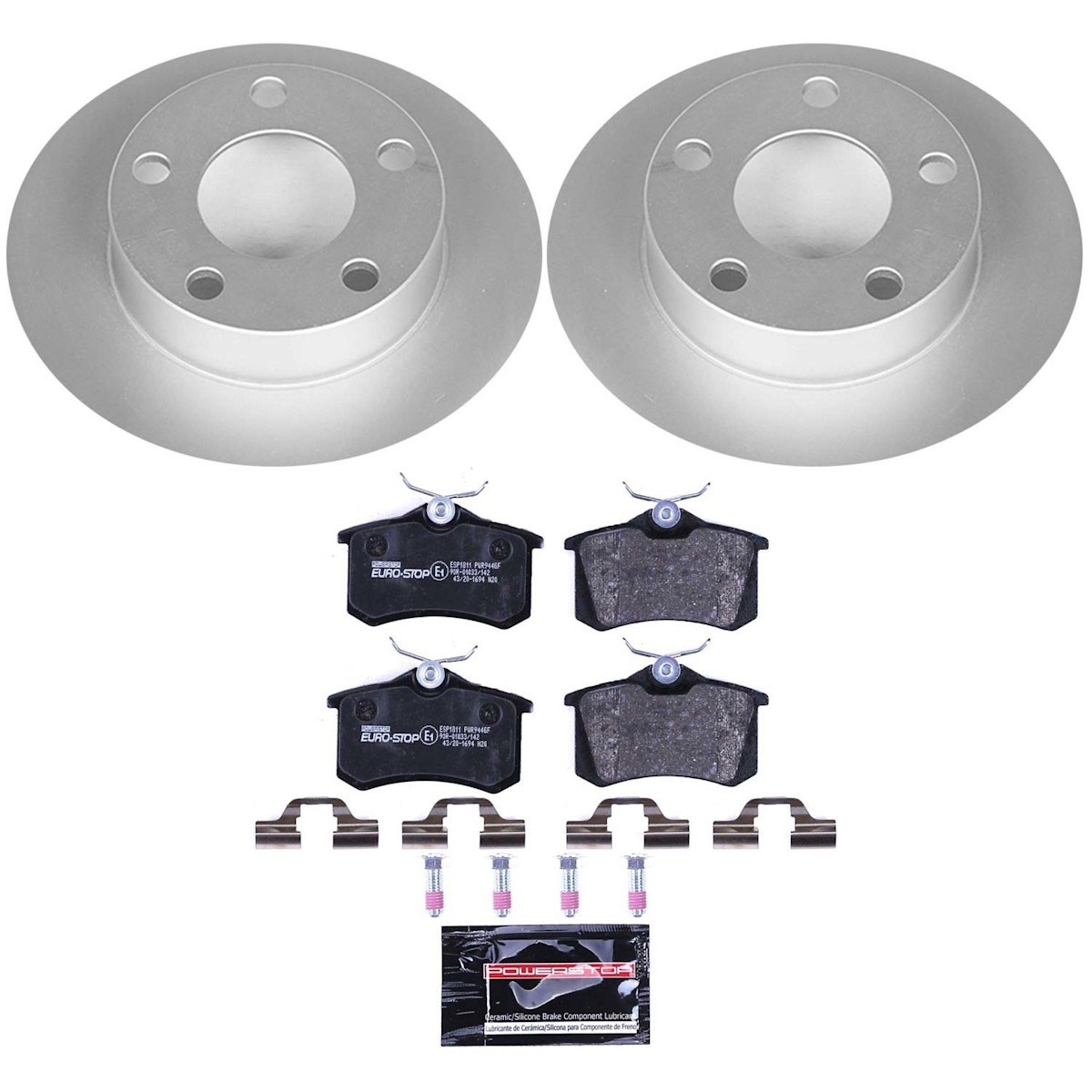 ESK2800 Powerstop Brake Disc and Pad Kits 4-Wheel Set Front & Rear for VW Passat