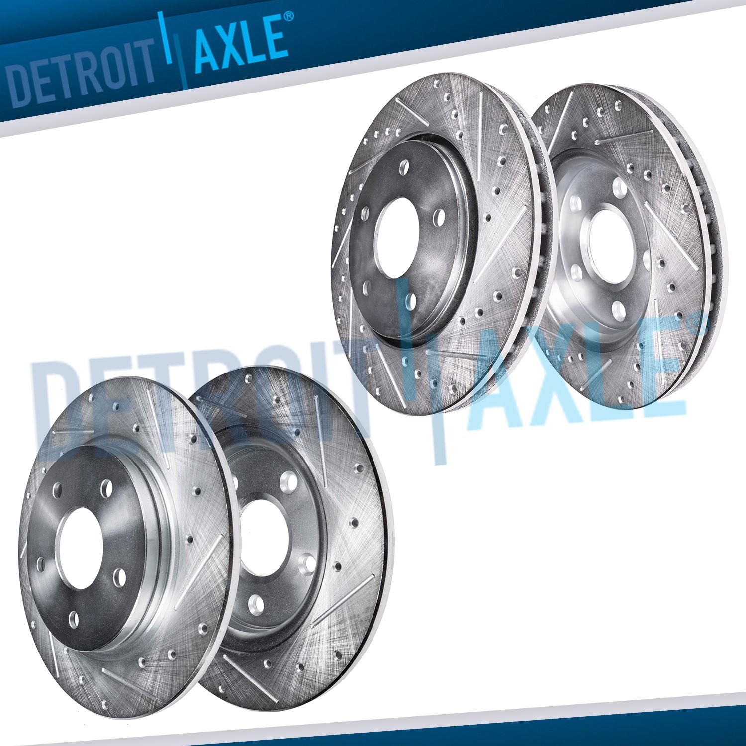 Front Rear Drilled Slotted Rotors for 2003 – 2007 Chrysler PT Cruiser Dodge Neon