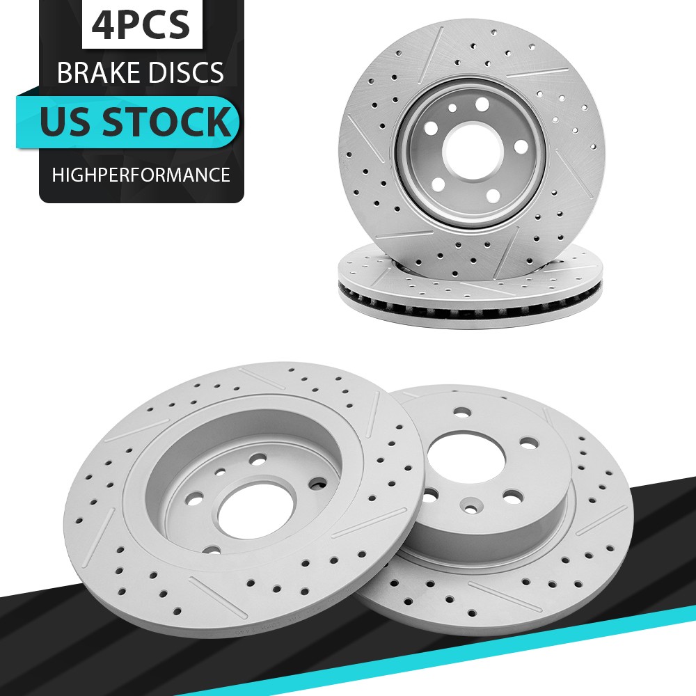 276mm Front & 268mm Rear Drilled Rotors for 2011-2015 Chevy Cruze Limited Sonic