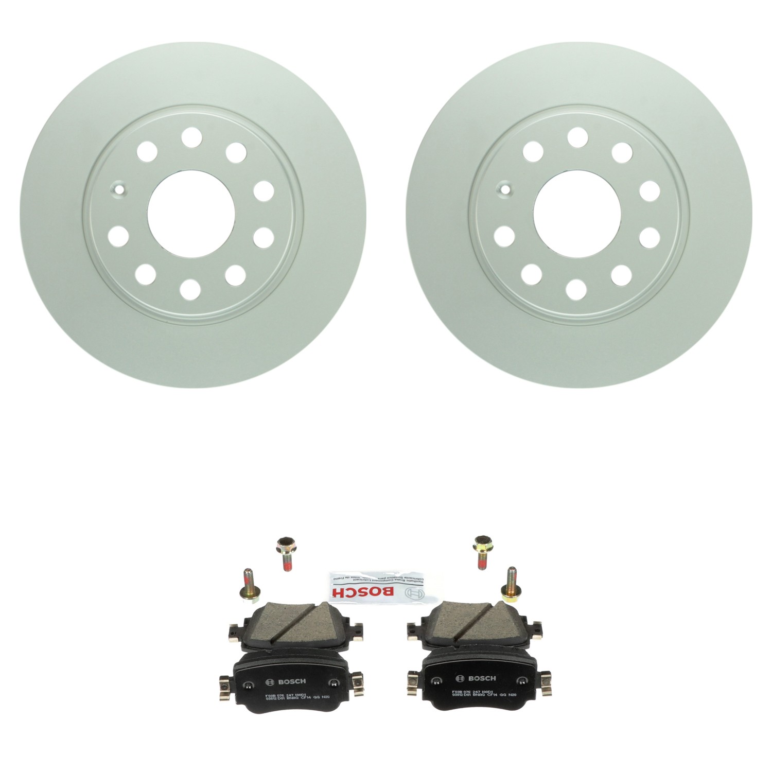 Bosch Rear 272mm Quietcast Rotors Ceramic Disc Brake Pad Kit For Golf GTI Passat