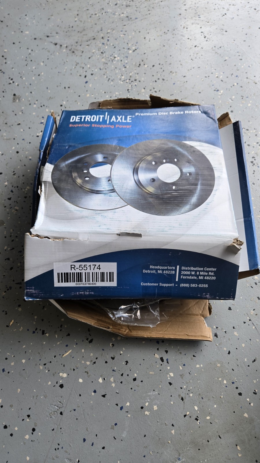 Detroit Axle R-55174 600153756406 Rear Disc Brake Rotors Pair Of 2 Discs