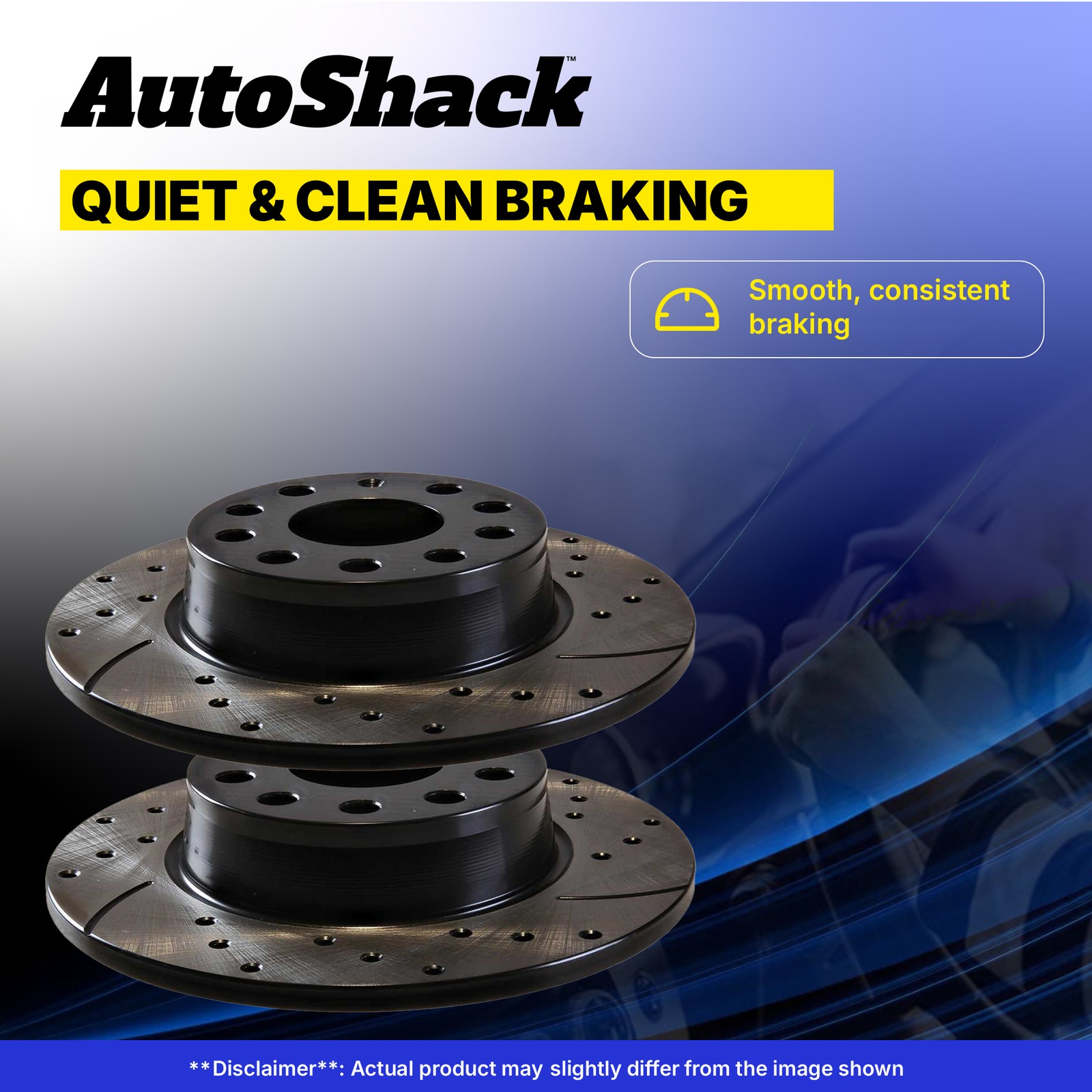 Front Drilled Slotted Brake Rotors Pair for Honda, CR-V 2007-2016