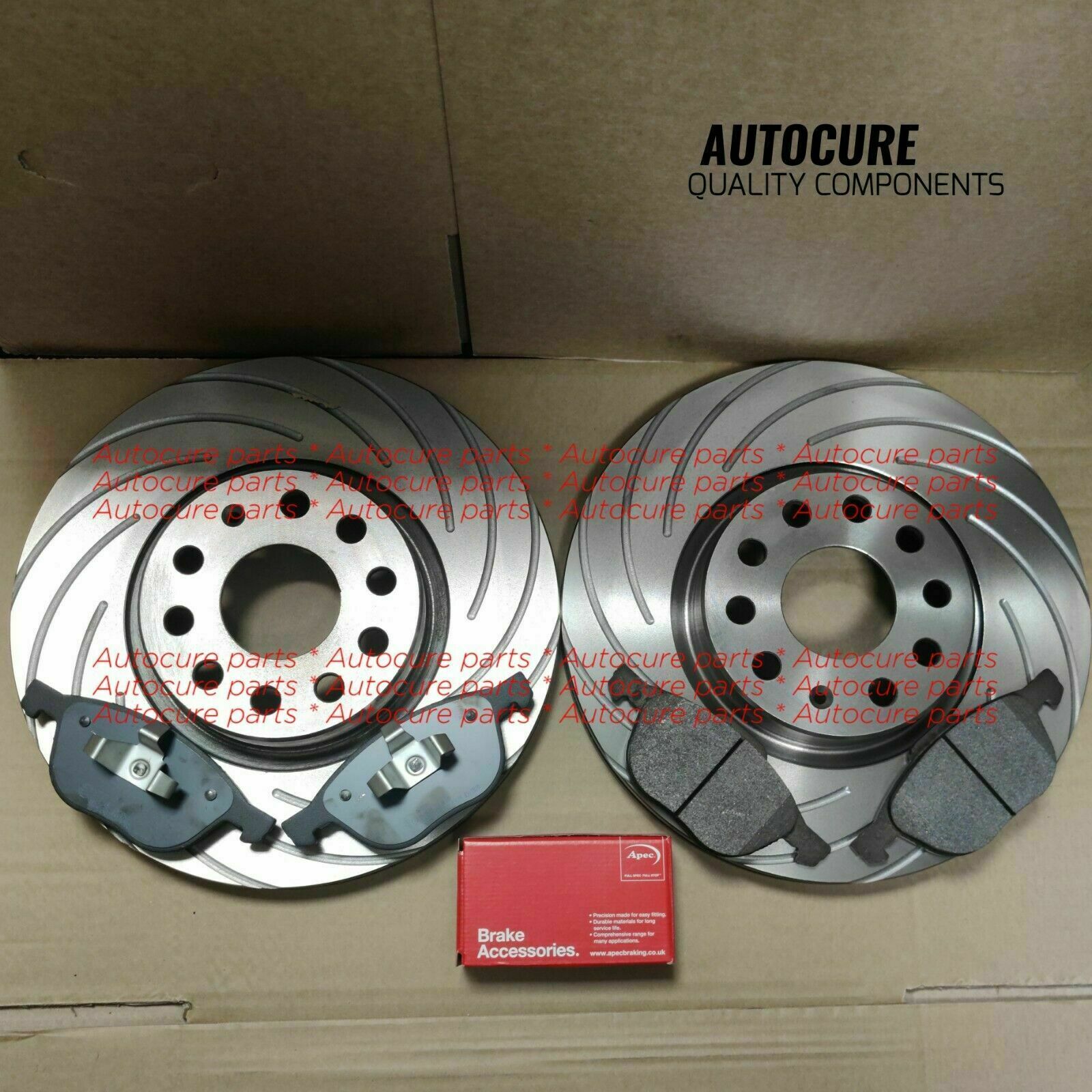 FITS FORD TRANSIT 350 2.2 (MK8) FRONT GROOVED BRAKE DISCS AND PADS SET [2013 – ]