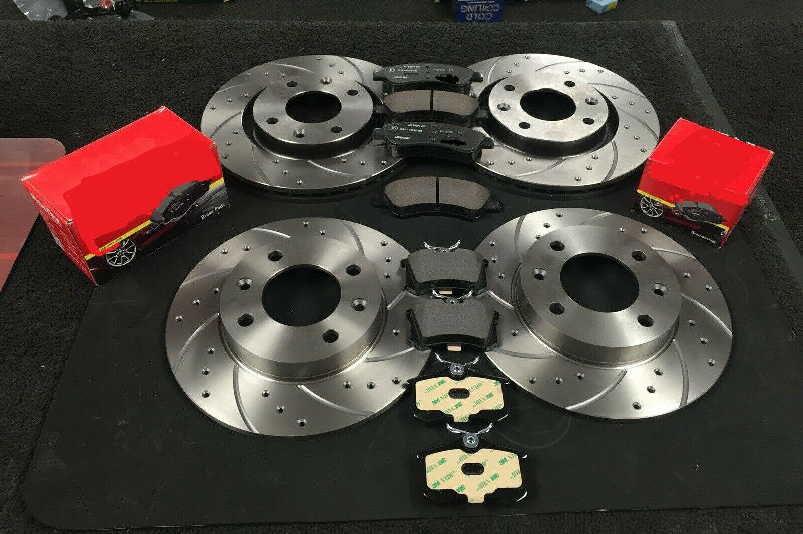 FOR PEUGEOT 308 2.0GT HDI BLUE S/S Front Rear Drilled Grooved Brake Discs & Pads