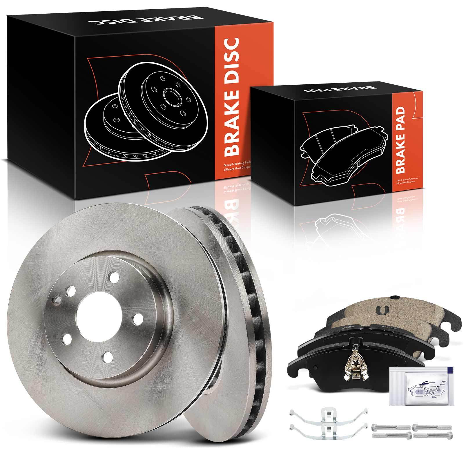 6x Front Disc Rotors & Ceramic Brake Pad for Mercedes-Benz E400 SLC300 E250 E350