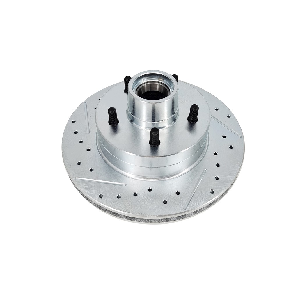 For Ford 1937-48 Spindle Disc Brake Kit 5 on 4-1/2 Metric Caliper Drilled Rotor