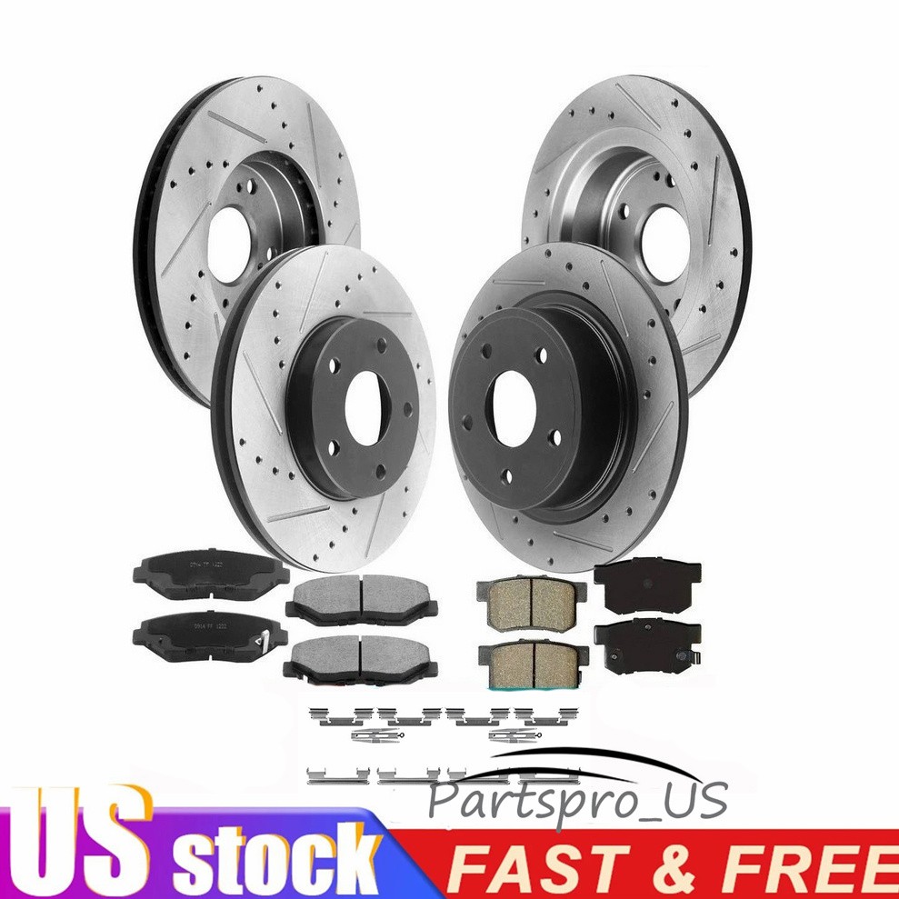 Front Rear Rotors & Ceramic Pads for Compass Jeep Dodge Patriot Avenger Caliber