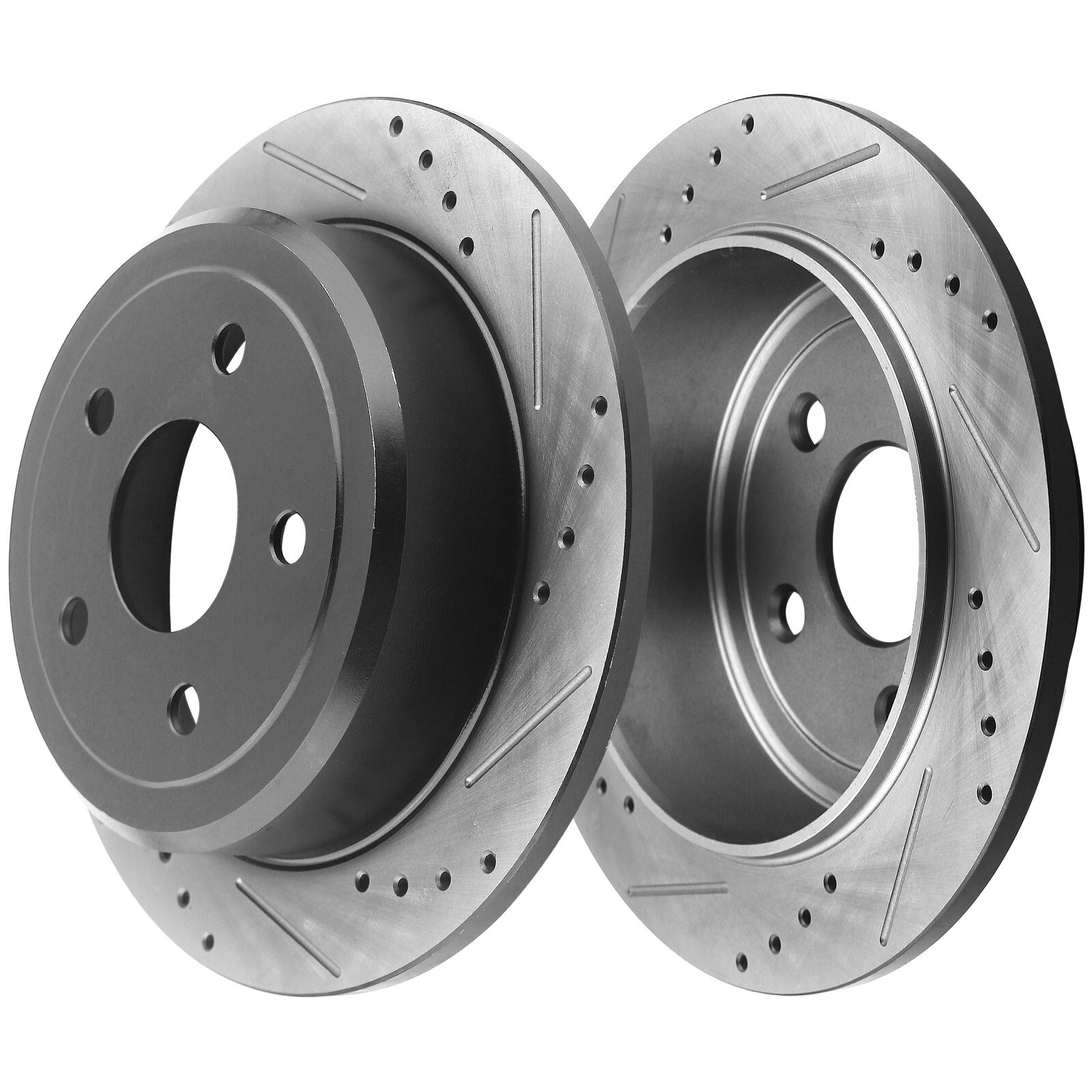 Rear DRILLED and SLOTTED Disc Brake Rotors Set for 2007 – 2017 Jeep Wrangler JK