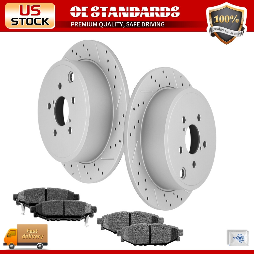 286mm Rear Drilled Disc Rotors Ceramic Brake Pads for Subaru Legacy Outback BRZ