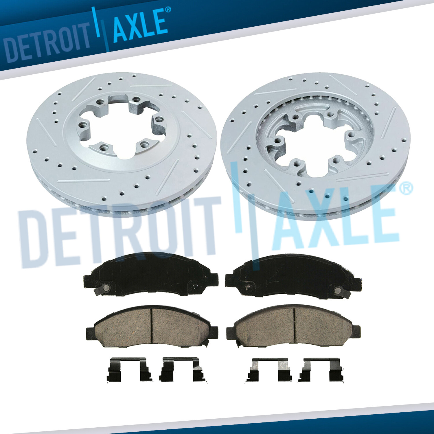 Front Drilled Rotors Brake Pads for Chevy Colorado GMC Canyon Isuzu i-290 i-370