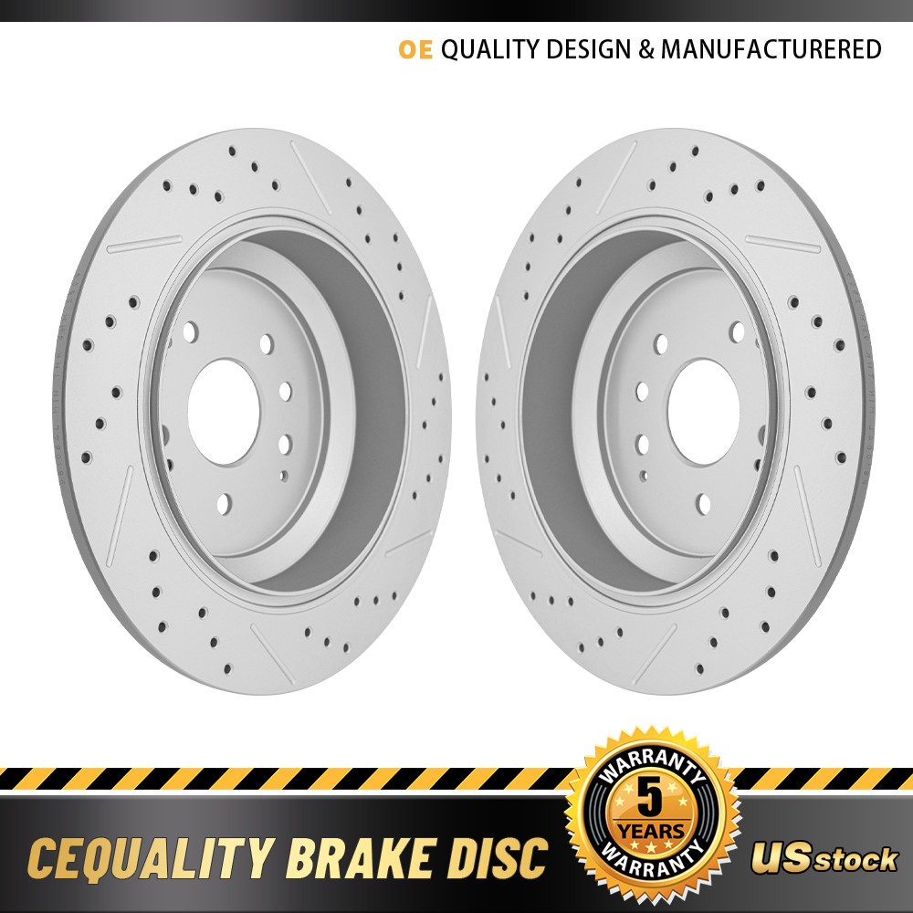 12.98 inch (330mm) Rear Drilled Disc Brake Rotors for Acura MDX 2014 2015 2016