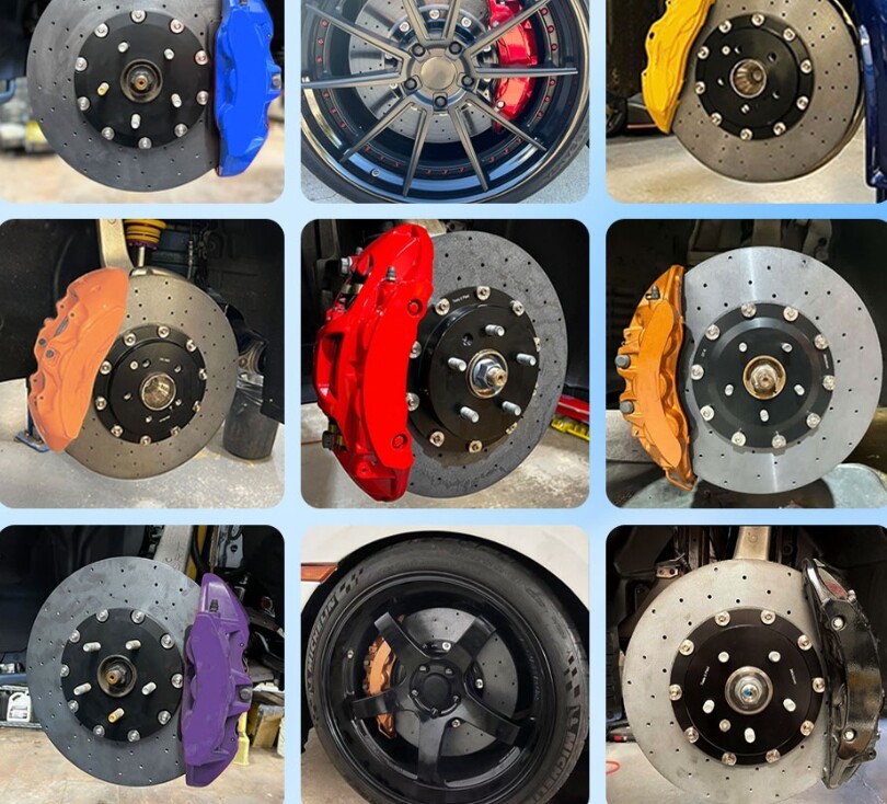 Front Disc 2 Pieces Floating Slotted Brake Rotors for W211 E55 AMG R230 SL55 AMG