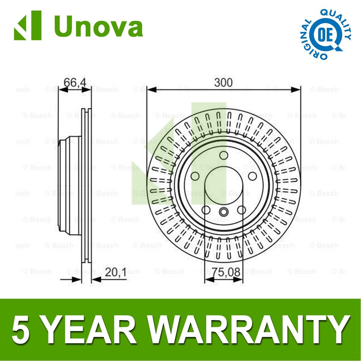 Brake Disc Rear Unova Fits BMW 3 Series 2012-2021 4 Series 2013-2021 #1
