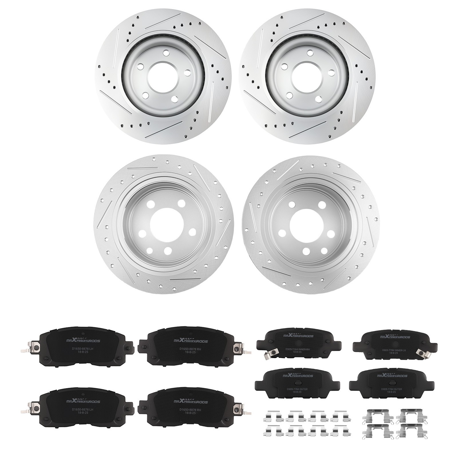 Front Rear Brake Rotors Ceramic Brake Pads for Nissan Altima 2013-2023 S-31464