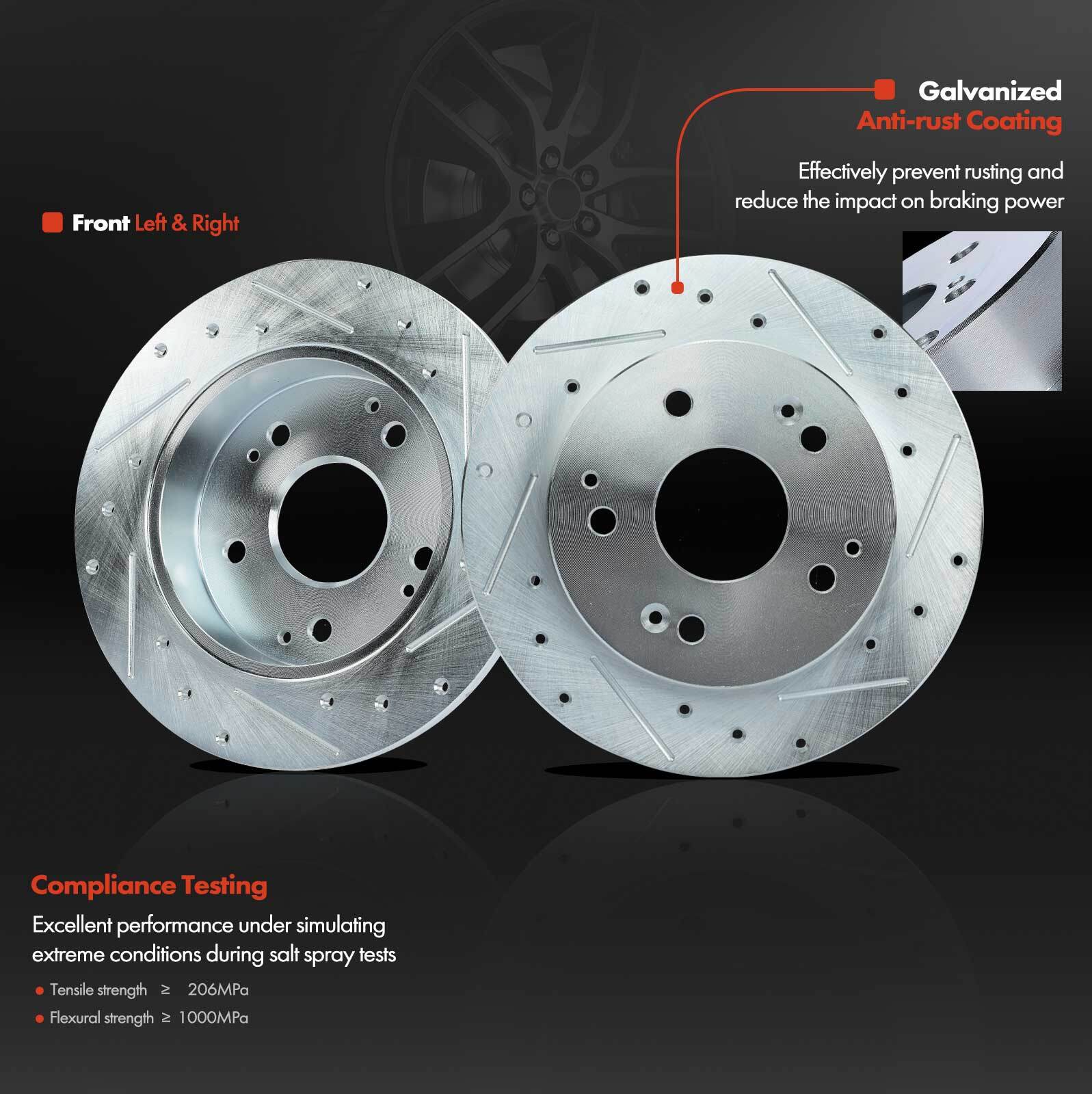 Front & Rear Drilled Rotors & Ceramic Brake Pads for Acura Integra 97-98 00-01