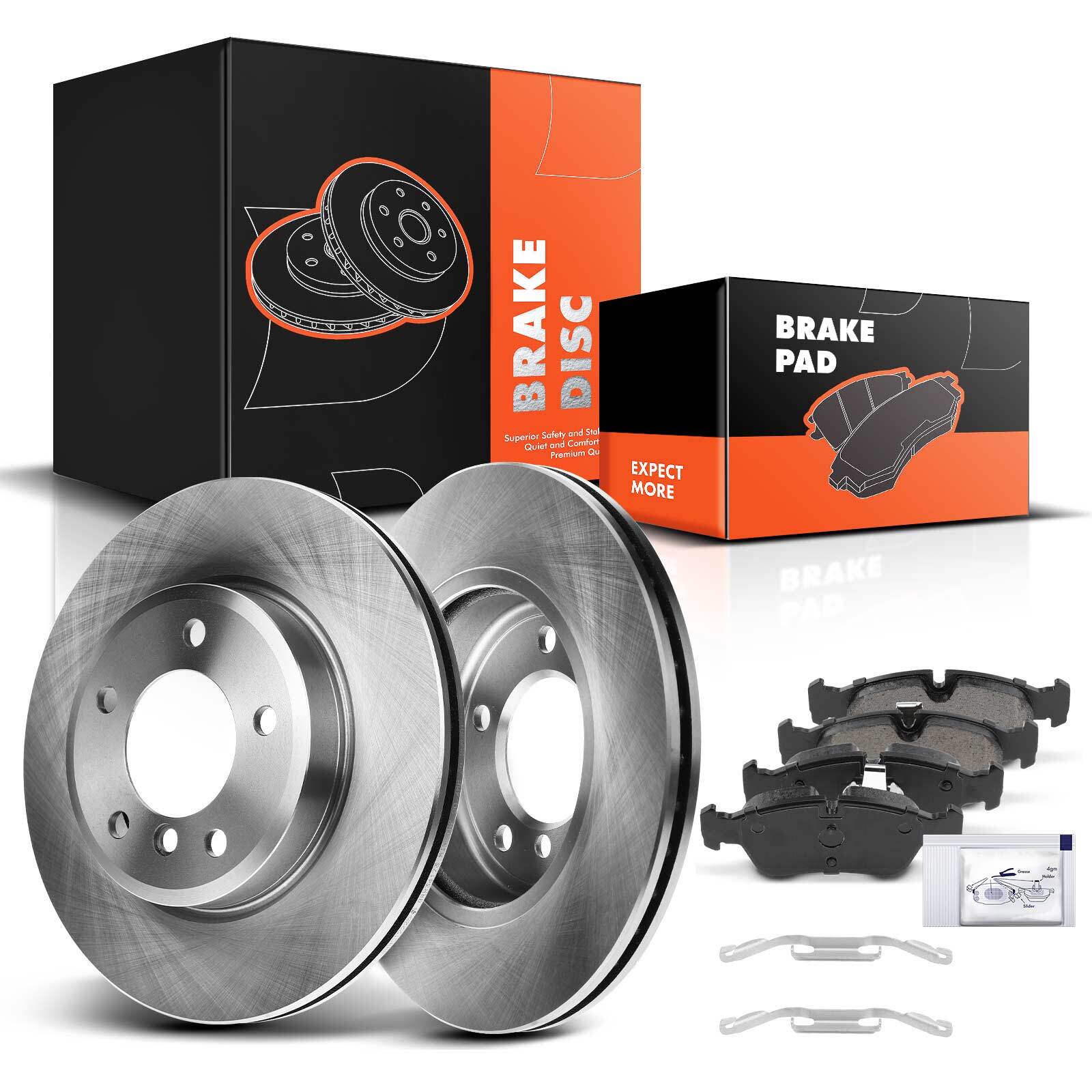 Front Disc Brake Rotors & Ceramic Brake Pads for BMW E46 323i 325i E36 Z3 E85 Z4