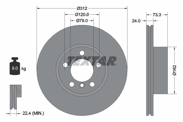 TEXTAR Front Axle BRAKE DISCS + PADS for BMW 4 Coupe (F32, F82) 440 i 2016-on