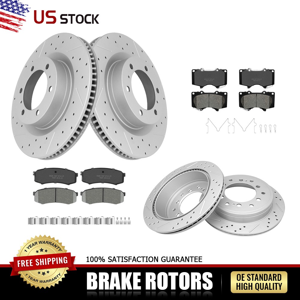 Front & Rear Brake Rotors & Ceramic Pads Set for 2010-2023 Toyota 4Runner GX460