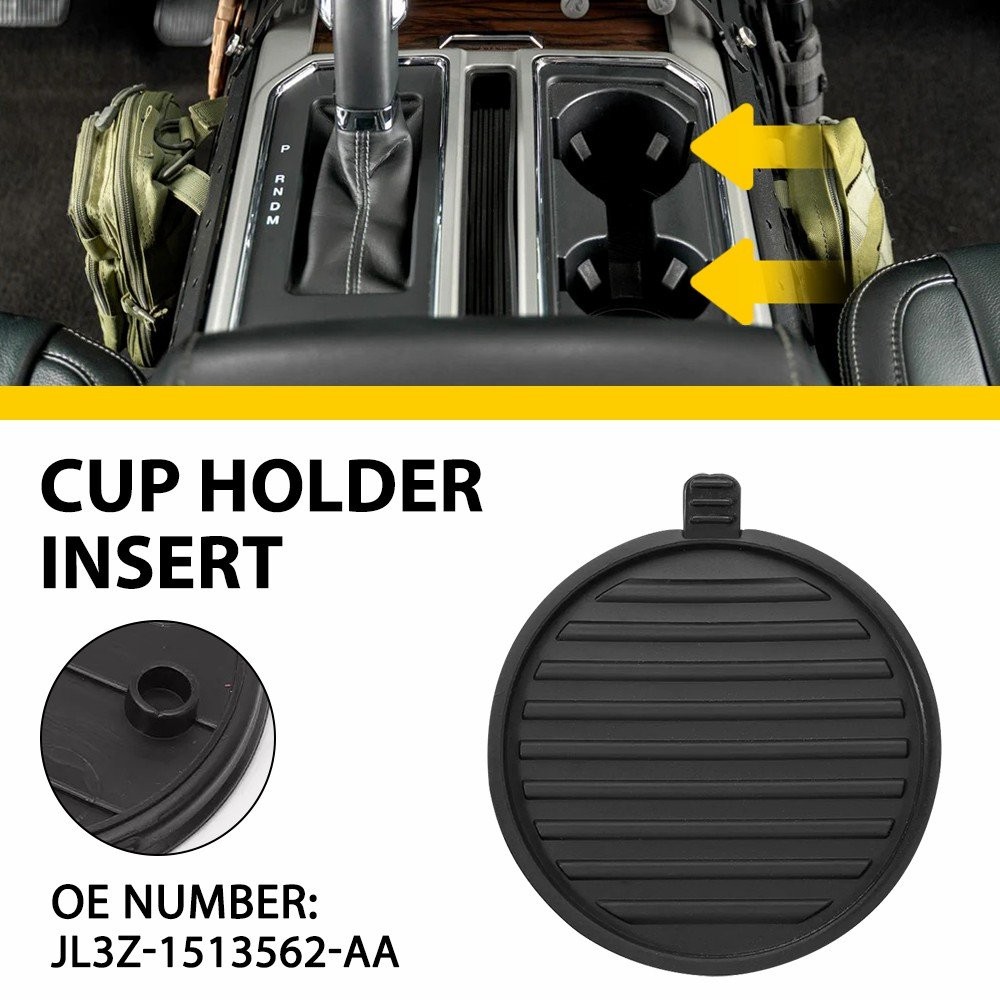 Black Cup Holder Anti-Slip Insert Coaster Fit Ford F150 Expedition 2017-2021 J