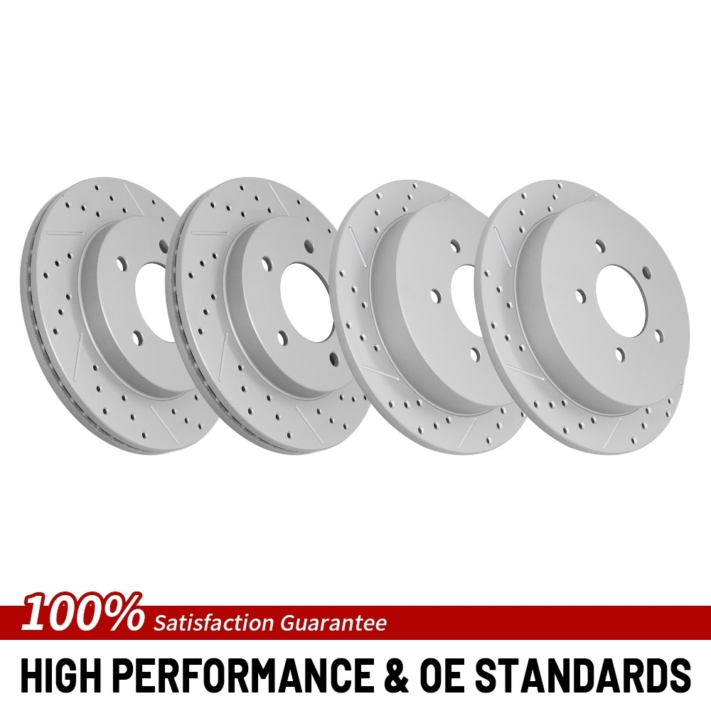 4WD 5 Lug Front & Rear Drilled Brake Rotors For 1999-2003 Ford F-150 Ford Lobo