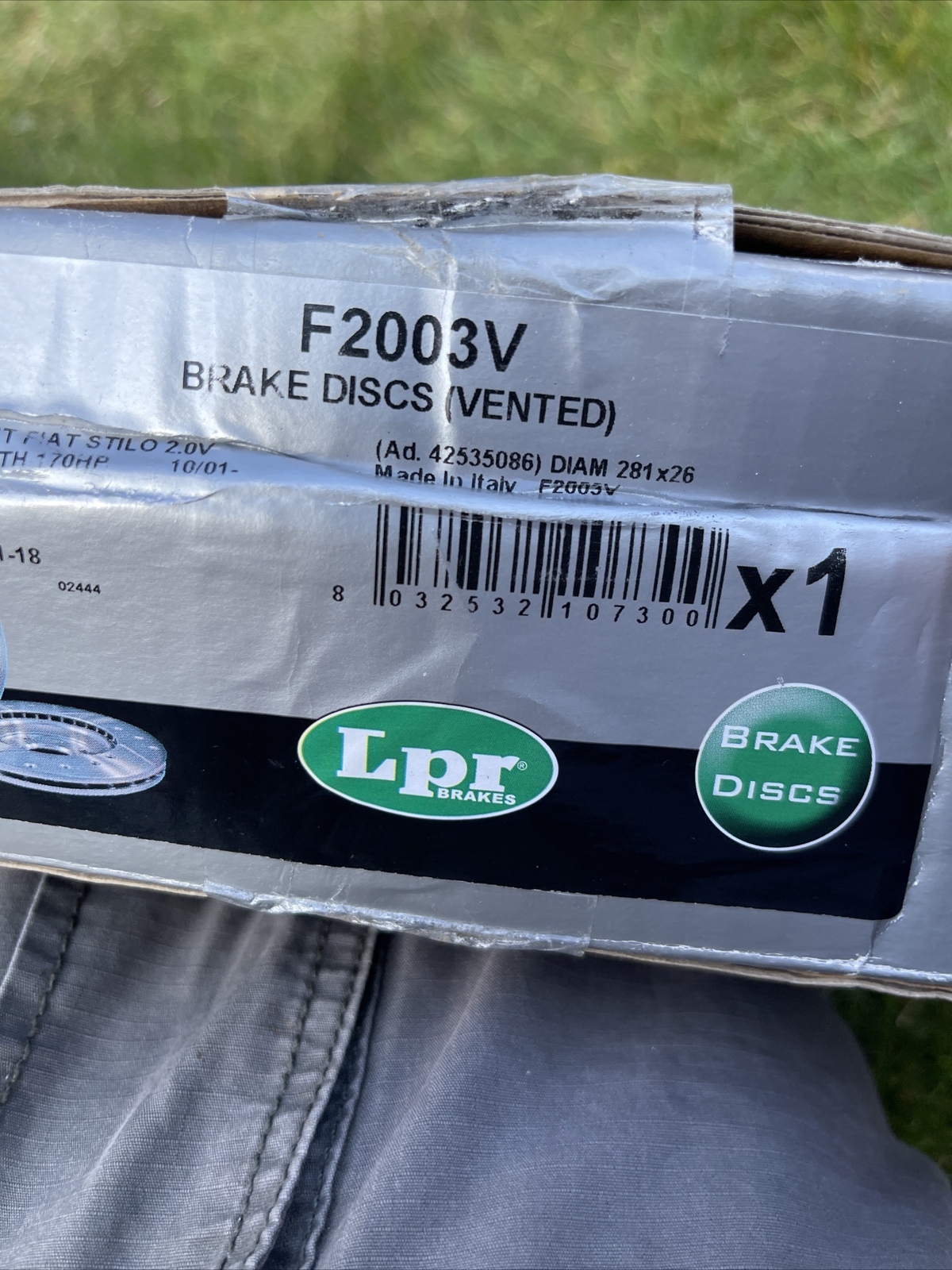 LPR Brake Disc Front Single 46535086 46765546 5028906087241 DSK2324
