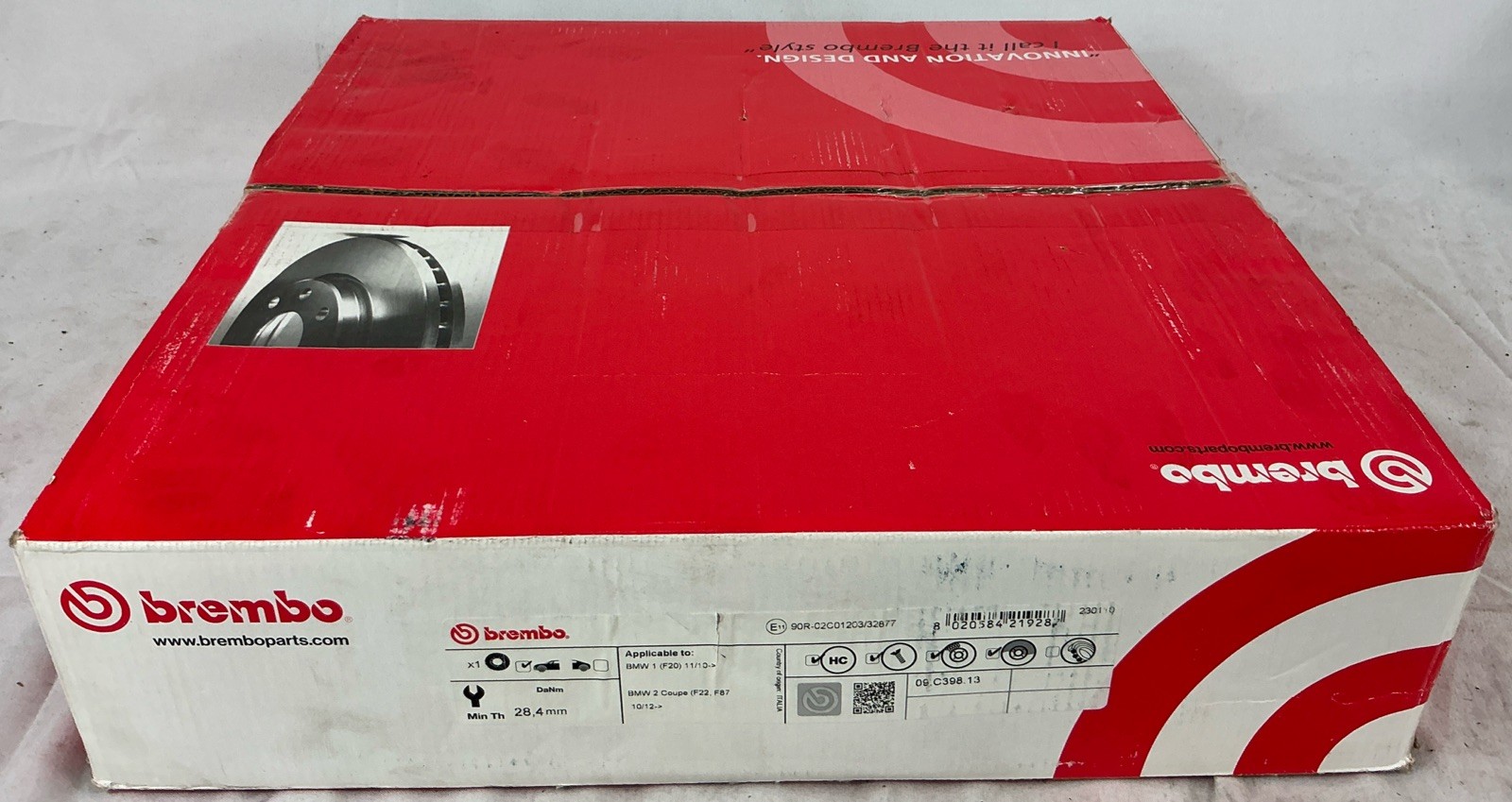New BREMBO 09.C398.13 Disc Brake Rotor 34106797602 BMW F20 2010 F22 & F87 2012