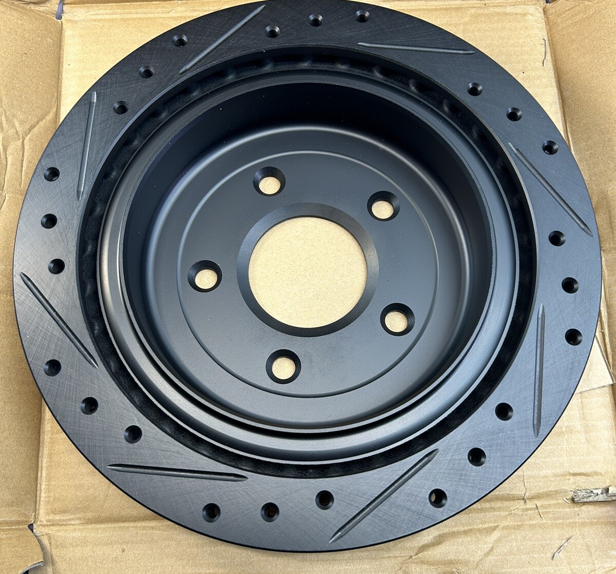 Dynamic Friction 633-46009R – Drilled Slotted Black Zinc Brake Rotor For Chevy