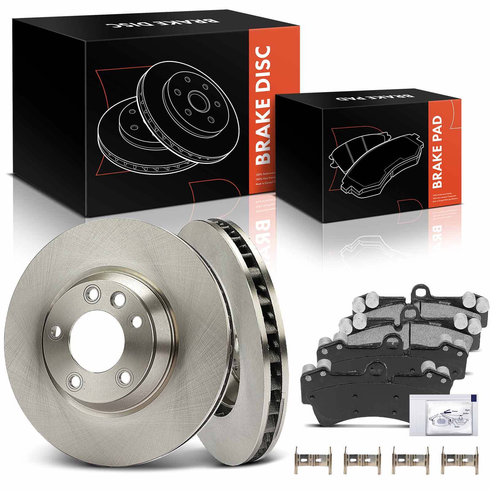 6x Front Disc Brake Rotors & Ceramic Brake Pads for Audi Q7 VW Touareg Porsche