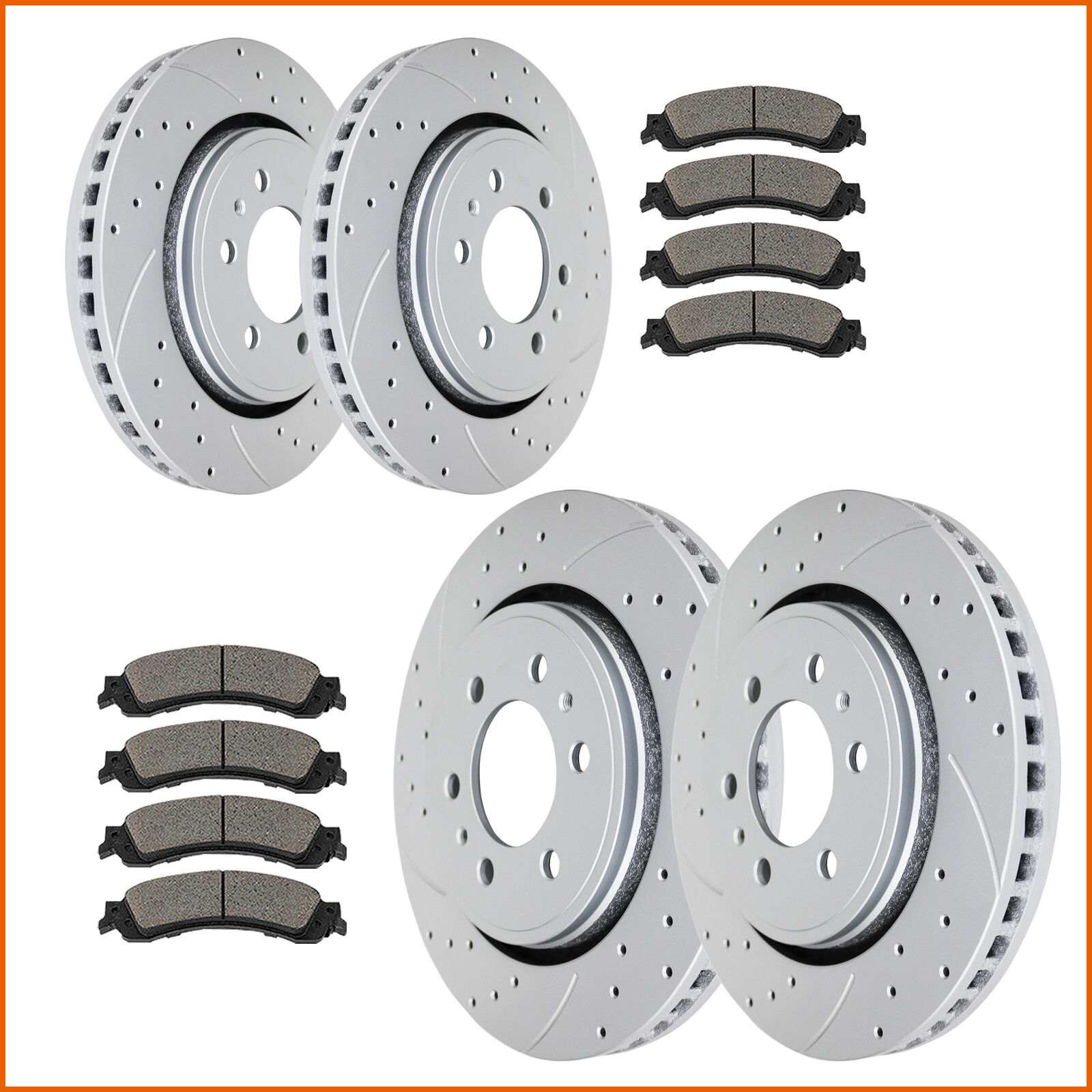 For Ford F-150 Front Rear Brake Rotors Brakes Pads Brakes Rotor and Pad Kits