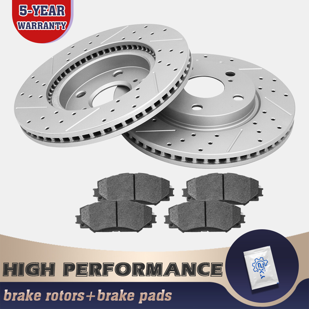 275mm Front Brake Rotors + Ceramic Brake Pads for Toyota RAV4 Prius V Scion xB