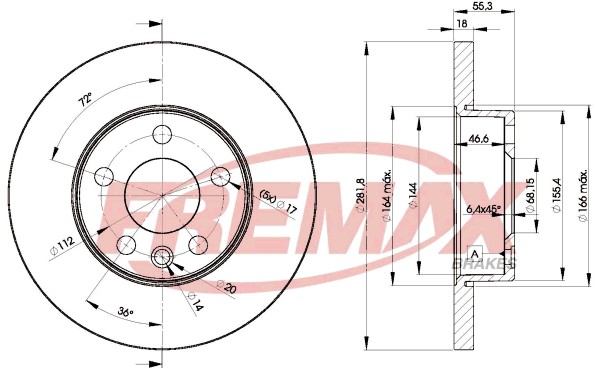 Remax BD-3018 Brake Disc for VW