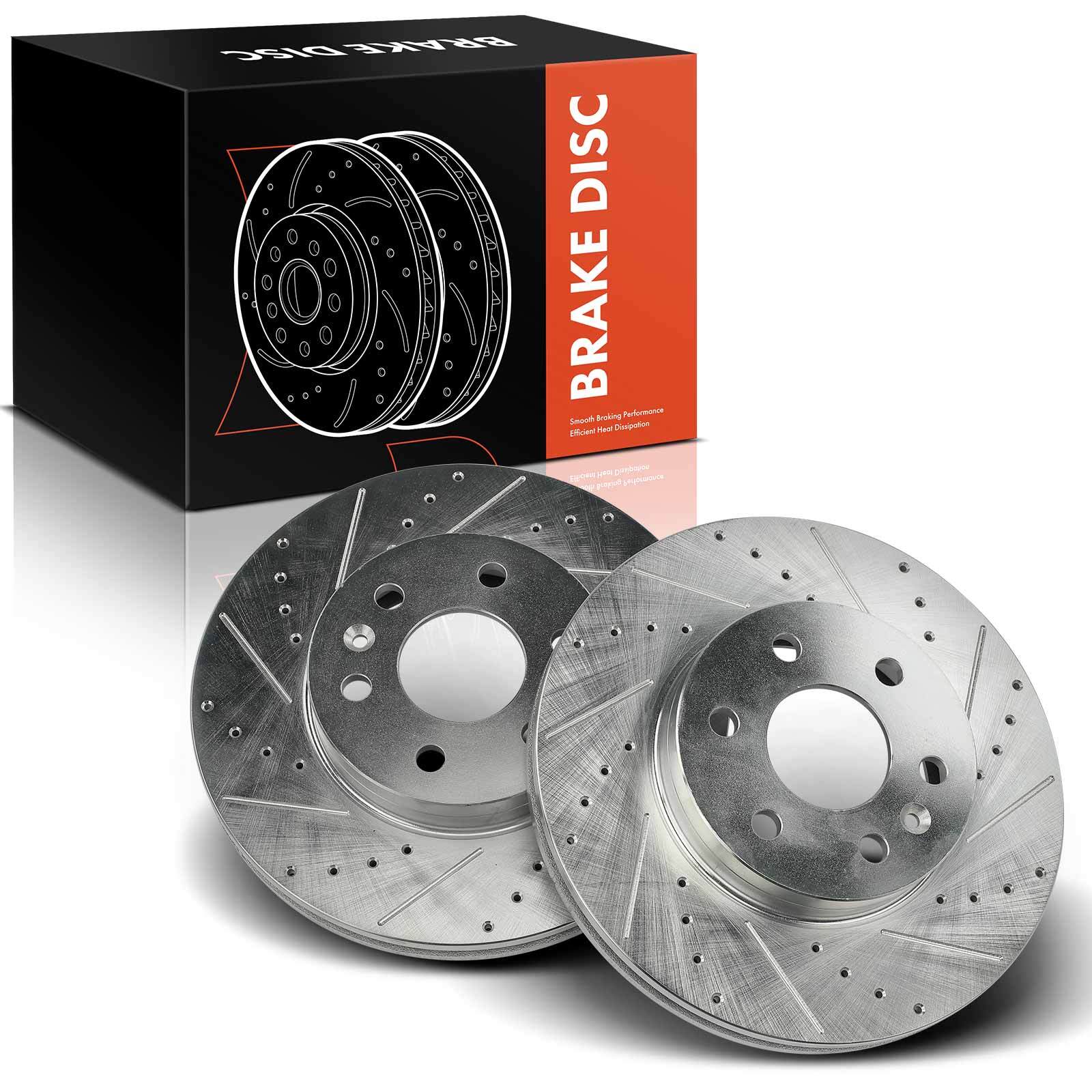 2x Front Side Drilled Brake Rotors for Chevrolet Colorado GMC Canyon 2015-2020
