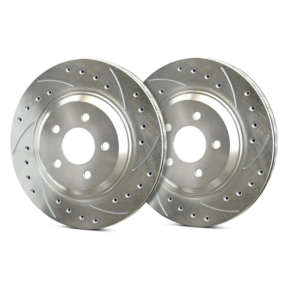 For Chevy Camaro 88-92 Drilled & Slotted 1-Piece Rear Brake Rotors