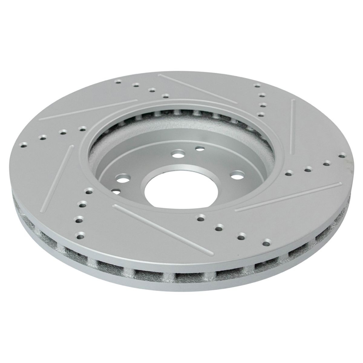 Performance Brake Rotor Drilled Slotted Front Coated Pair for Mercedes