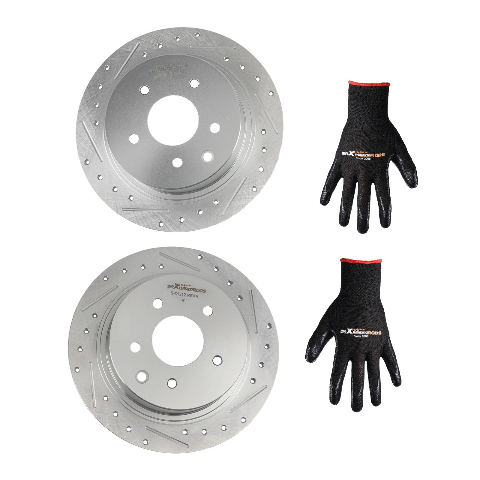 Rear Drilled & Slotted Disc Brake Rotor For Nissan Maxima 04-08/ Sentra 2007-19