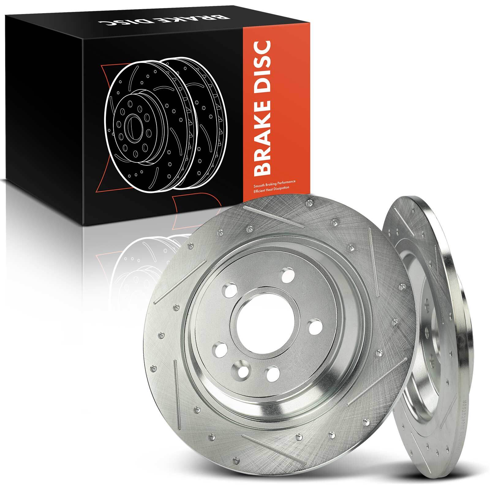 2x Drilled Brake Rotors for Volvo S60 2011-2018 S80 XC70 V60 Cross Country Rear