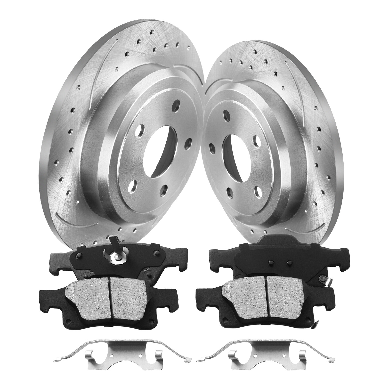 Rear Drilled Brake Rotors Pads for Dodge Durango 2011-2020 Jeep Grand Cherokee