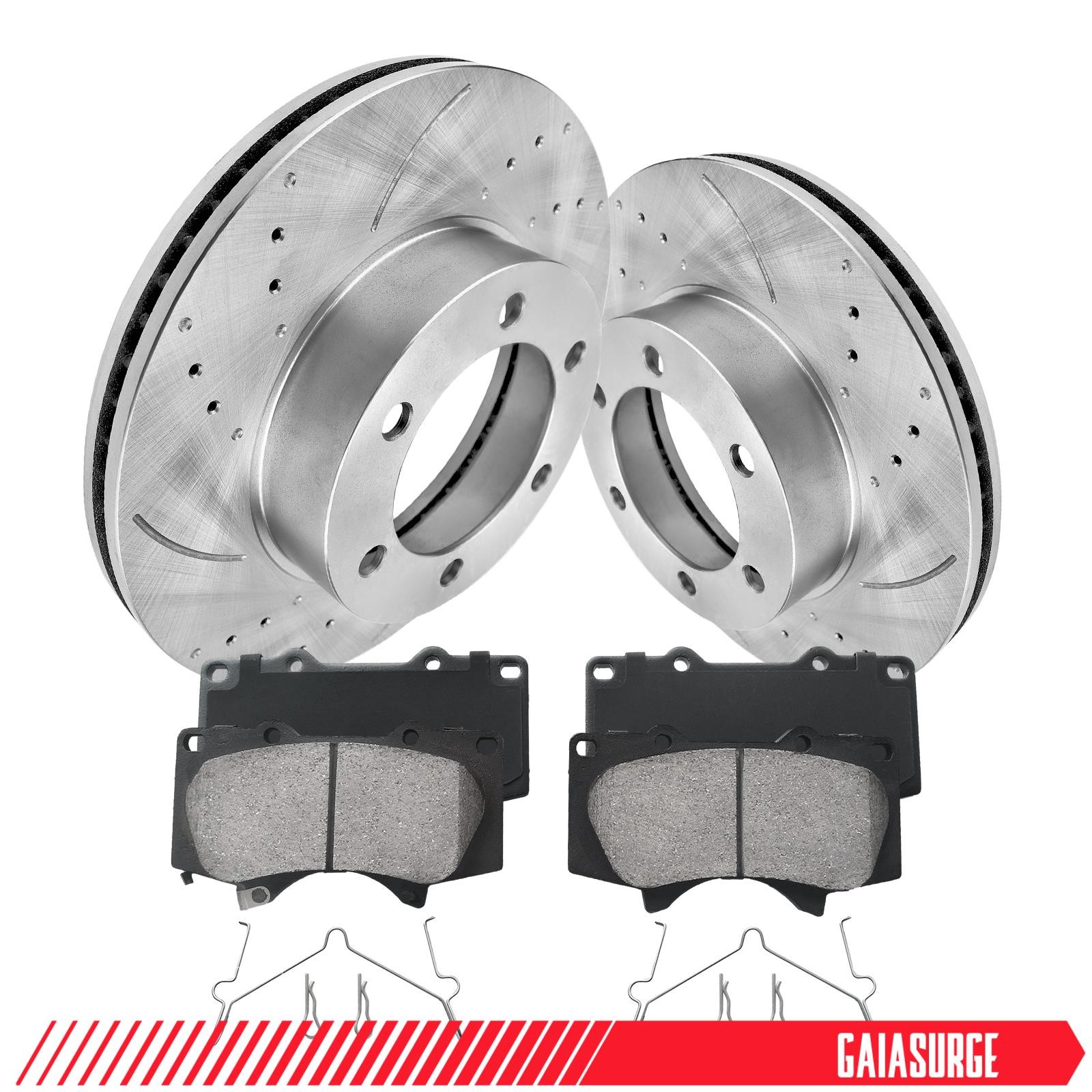 Front Drilled Slotted Rotors Pads Kit for 2000 – 2005 2006 Toyota Tundra Sequoia