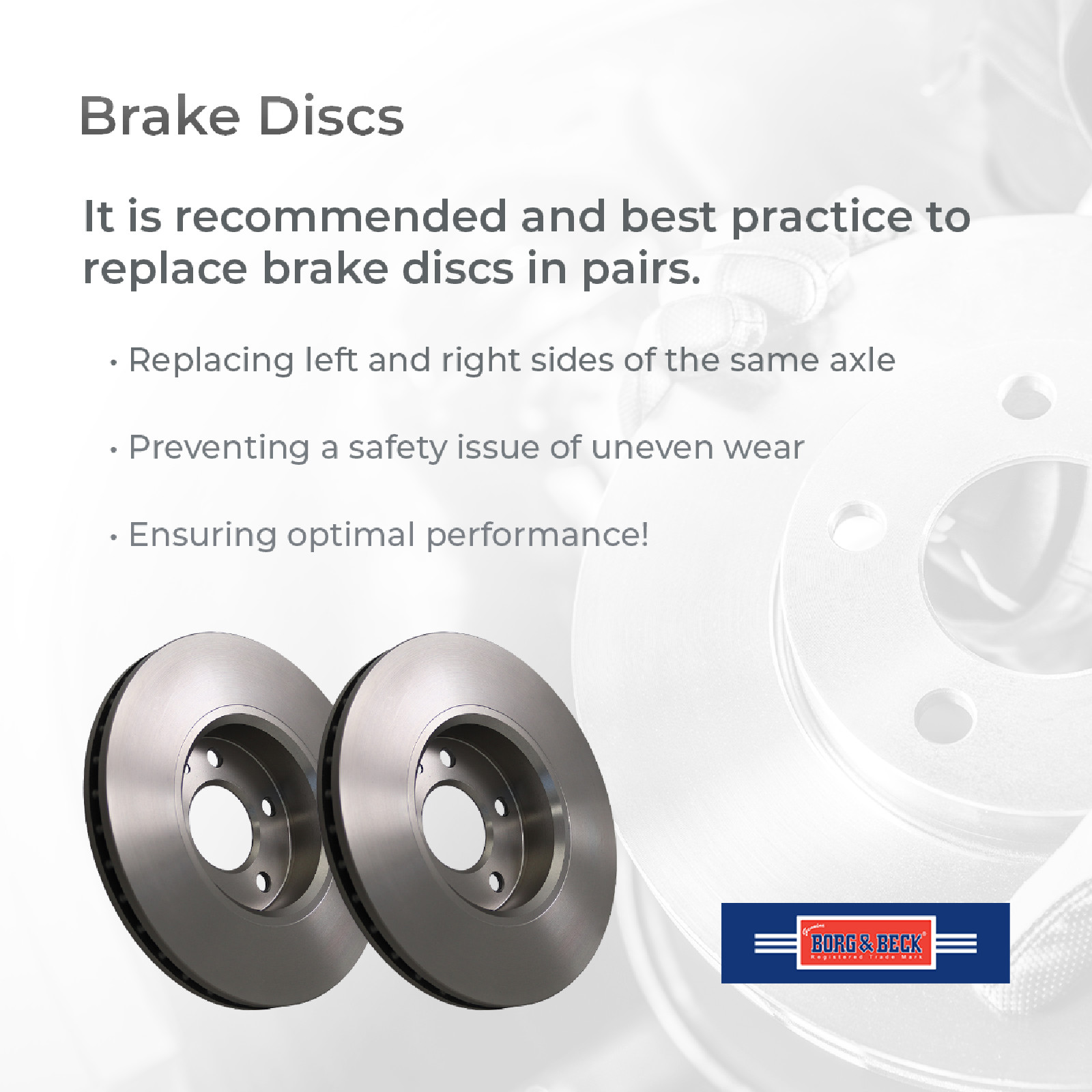 2x Brake Discs Pair Solid Rear 300mm BBD5551 Borg & Beck Set 58411D4650 Quality