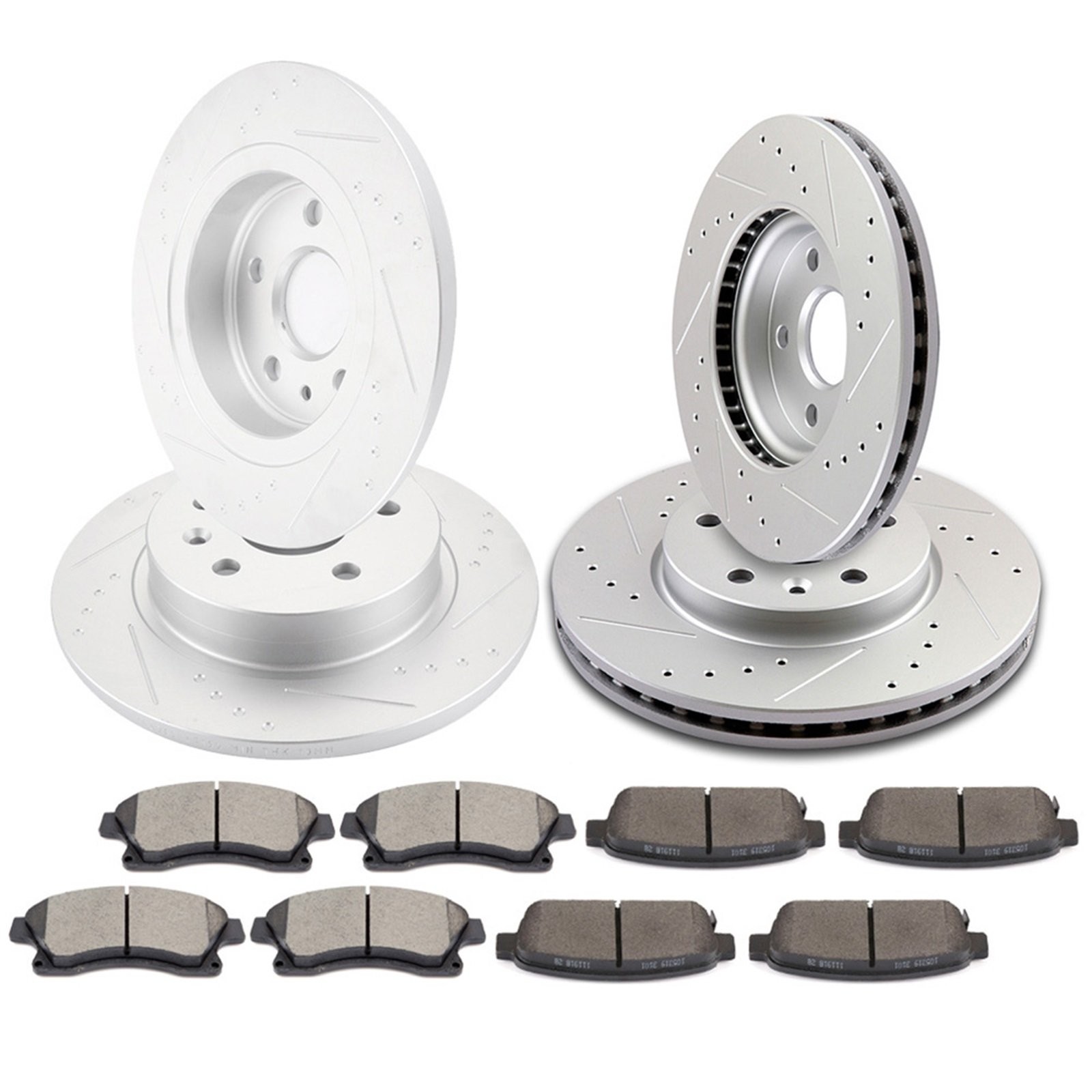 For Chevy Sonic 13 – 16 Front + Rear Brake Rotor Ceramic Pads Slot G3000 Casting