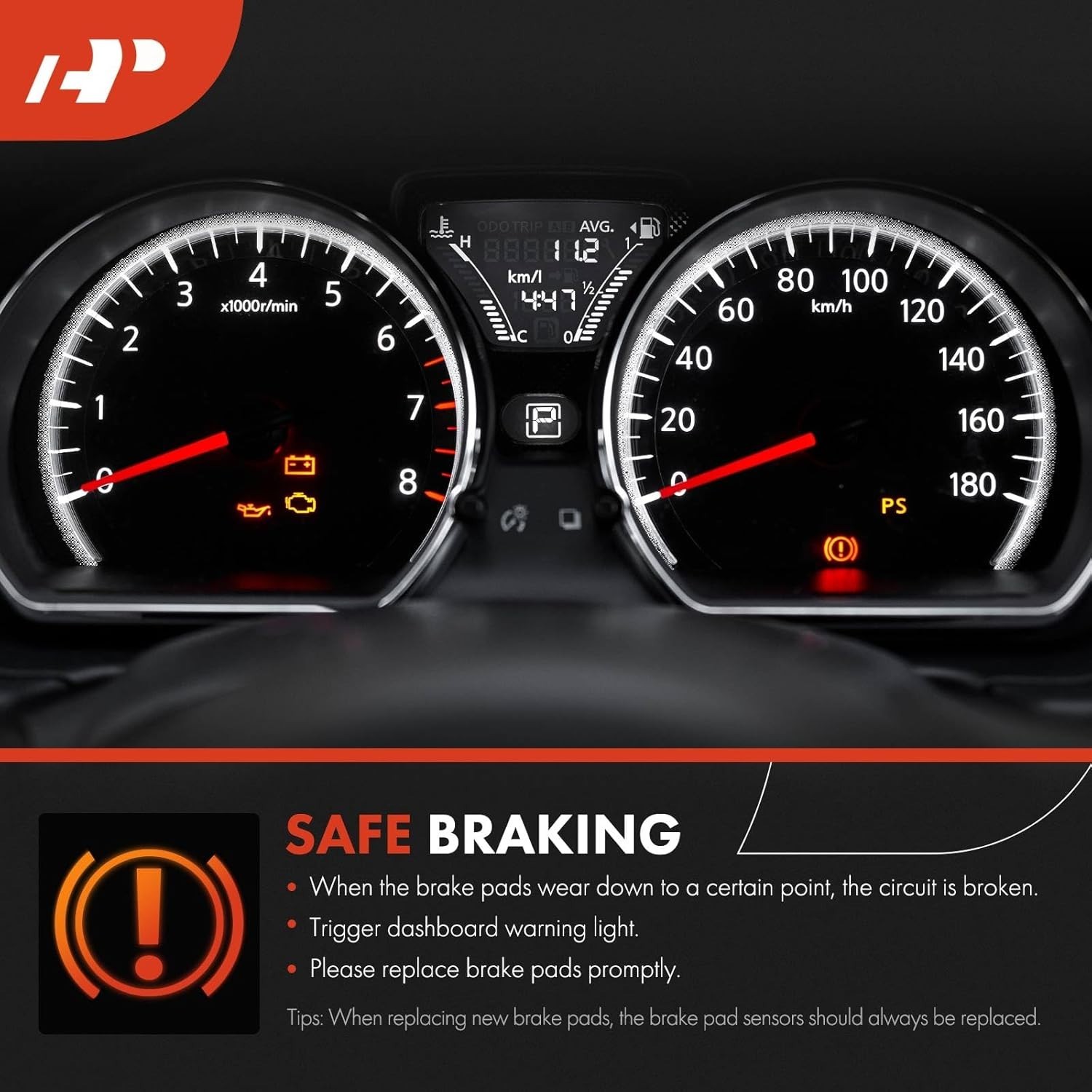 Front and Rear Disc Brake Pad Wear Sensors Compatible with BMW E46 Series