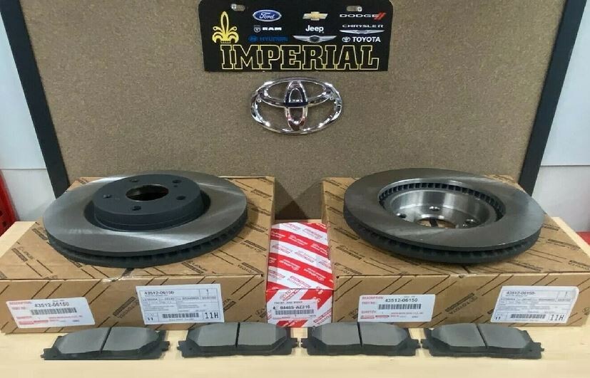 TOYOTA GENUINE OEM NEW 2007-2017 CAMRY OEM FRONT BRAKE ROTORS & TCMC BRAKE PADS