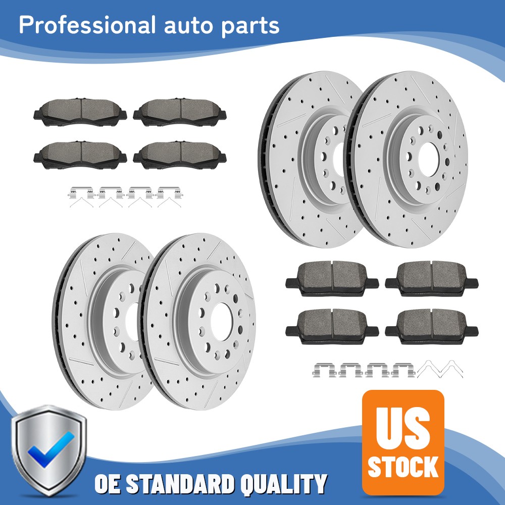 For 2018-20 Enclave Cadillac XT5 XT6 Front Rear Brake Disc Rotors Brake Pads Kit