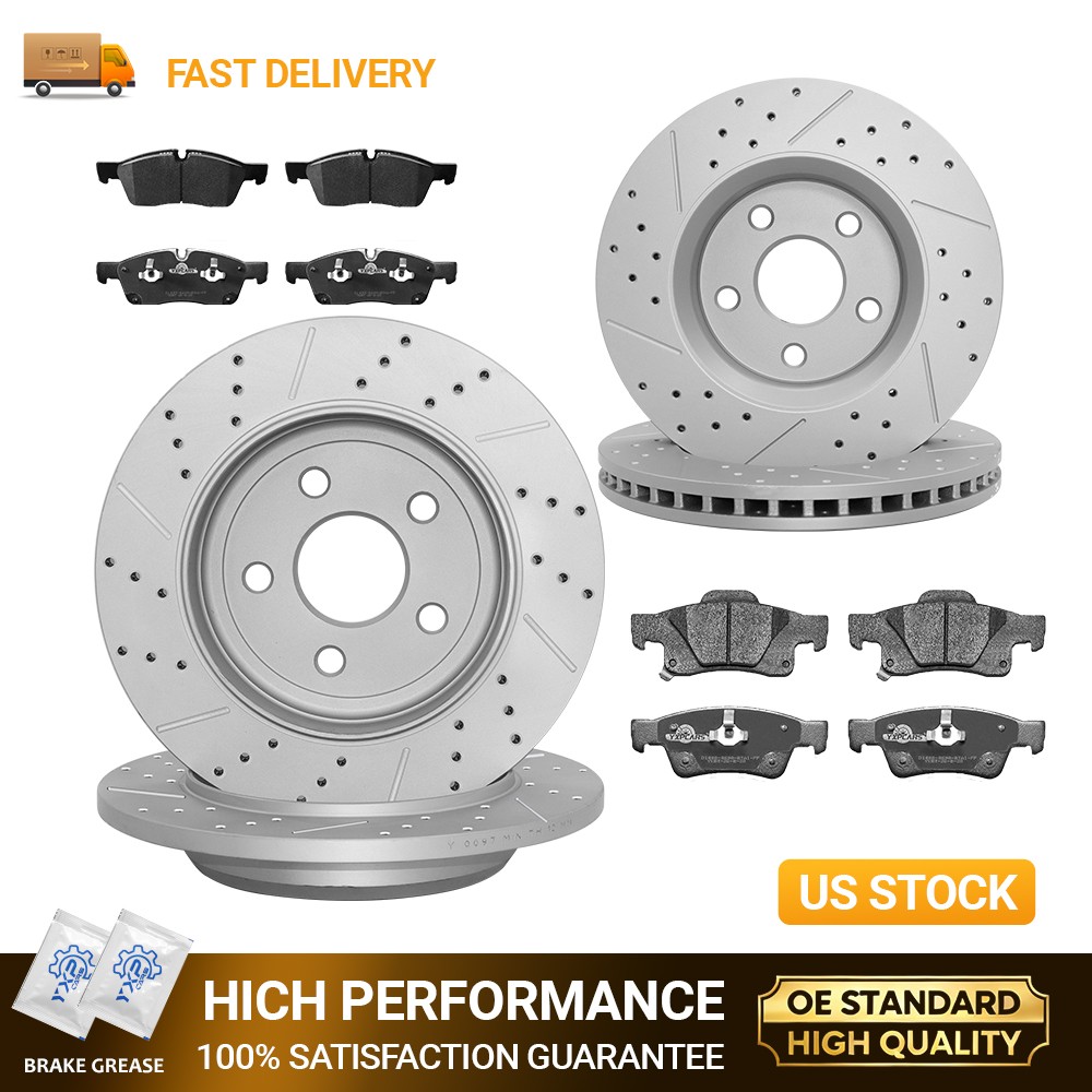 12.99″ Front Rear Rotors Brake Pads for 2011 – 2020 Grand Cherokee Dodge Durango