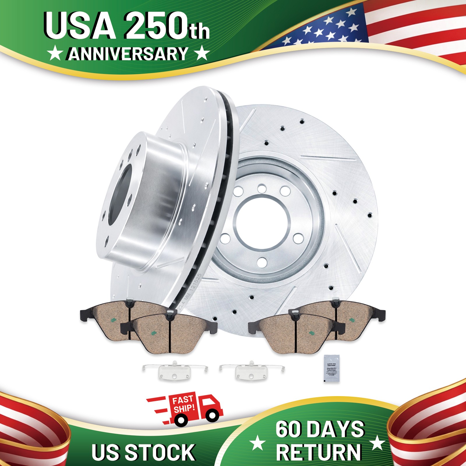 312mm Front Drilled Brake Rotors + Ceramic Pads for 2010 – 2013 BMW 328i xDrive